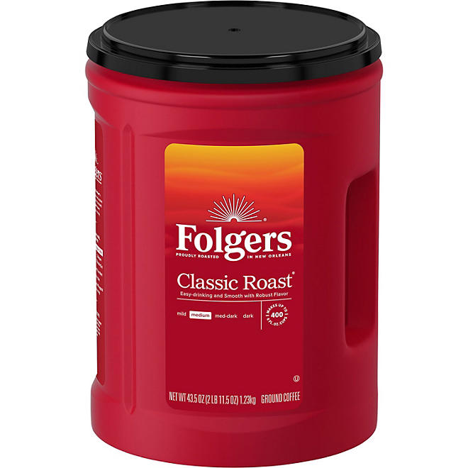 Folgers Classic Roast gemahlener Kaffee, 43 oz