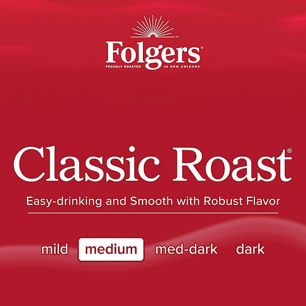 Folgers Classic Roast Ground Coffee, 43 oz