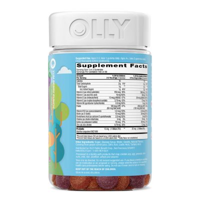 OLLY Kids Multi + Probiotic Vitamin-Fruchtgummis Yum Berry Punch, 160 Stk.