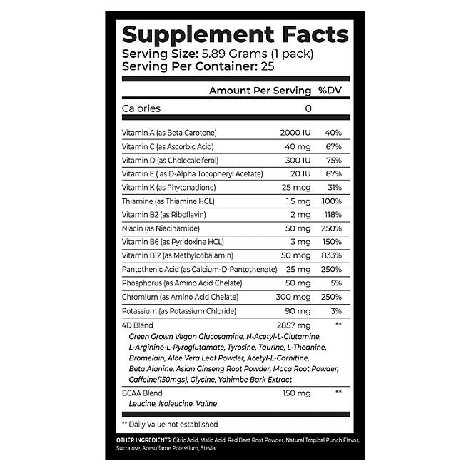 4D Clean Energy Dietary Supplement, 25 ea
