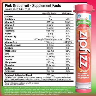 Zipfizz Energy Drink Mix Pink Grapefruit, 20 Stk.