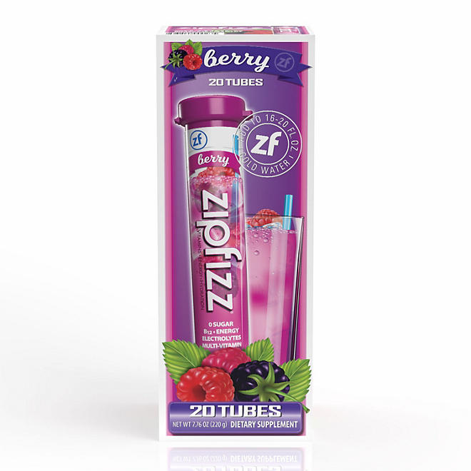 Zipfizz Energy Drink Mix, Berry, 20 ea