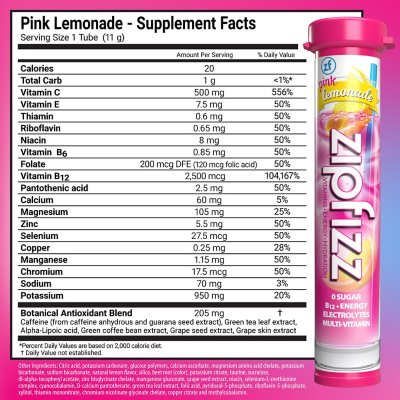 Zipfizz Energy Drink Mix Pack, Pink Lemonade, 20 Stk.