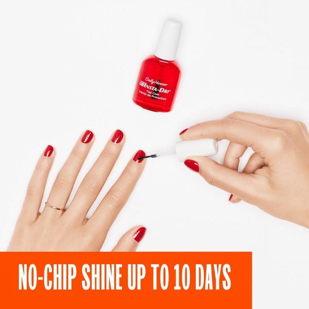 Sally Hansen Insta-Dri® Anti-Chip Top Coat, Clear, Glossy, 0.45 Fl Oz (Pack of 1), Top Coat, Top Coat Nails, Top Coat Nail Polish, Top Coat for Nails