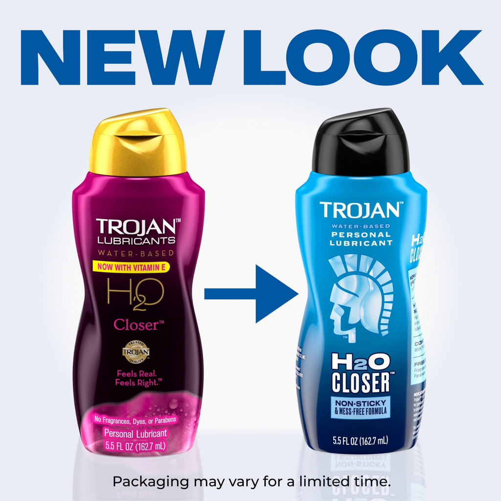 Trojan Lubricant H2O Closer Water Based Lubricant, Personal Lubricant, 5.5 fl oz Bottle