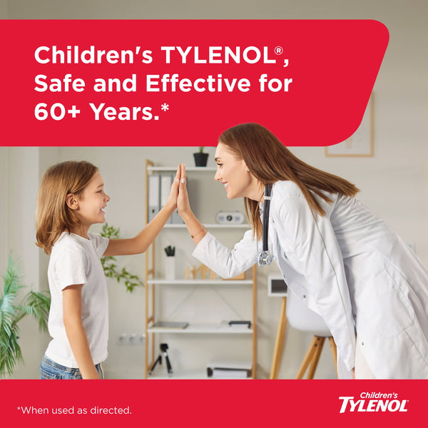 Children’s Tylenol Dye-Free, Oral Suspension, Pain Relief and Fever Reducer, Cherry Flavor 8 Fl oz