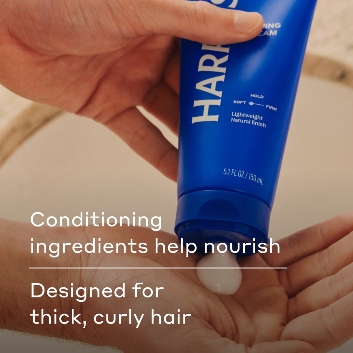 Harry's Men's Taming Hair Cream, Soft Hold with Natural Finish, 5.1 fl oz