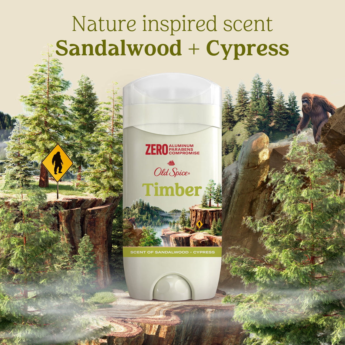 Old Spice Men's Deodorant, Aluminum-Free, Invisible Solid Stick, Timber with Sandalwood, 3 oz