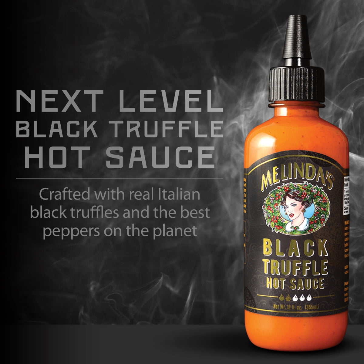 Melinda's Black Truffle Hot Sauce, Condiment and Sauce, 12 oz