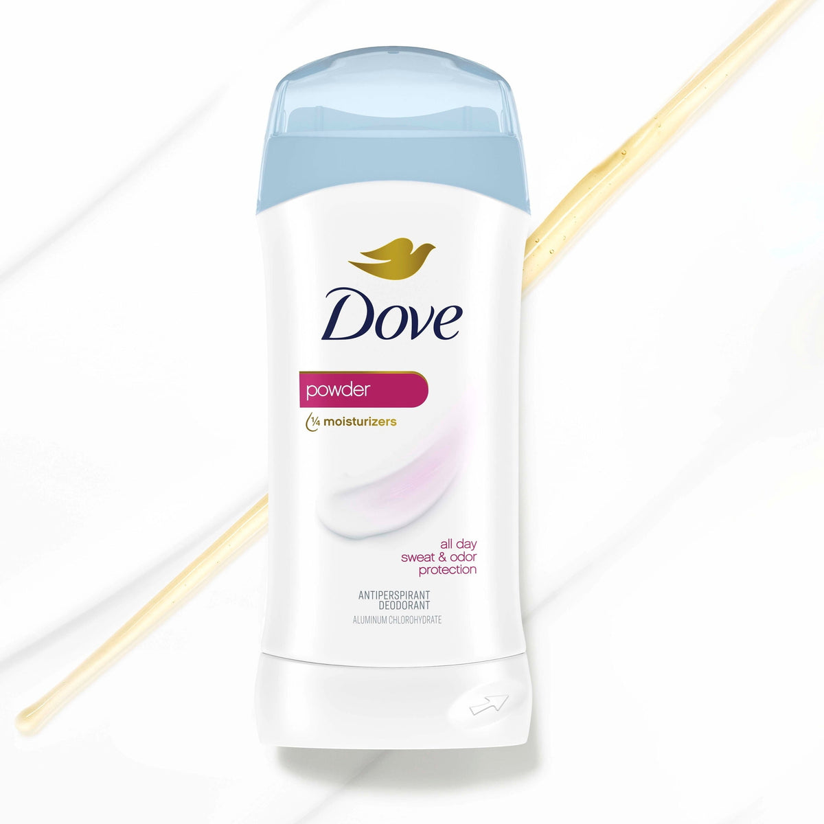 Dove Invisible Solid Antiperspirant Deodorant Stick For Women, Powder, For All Day Underarm Sweat & Odor Protection ,2.6 oz 2 Count