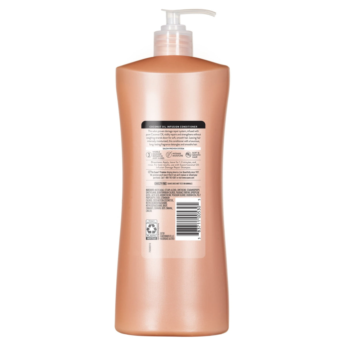 Suave Coconut Oil Infusion Conditioner for Damaged Hair, Over-Processed, Color-Treated Hair, Restores Softness and Shine, 28 fl oz
