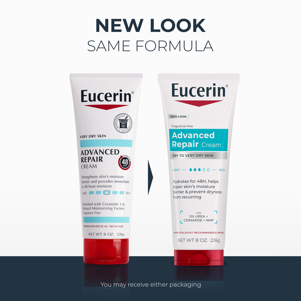 Eucerin Advanced Repair Foot Cream for Very Dry Skin, Ceramide 3 & Natural Moisturizing Factors, Fragrance Free Dermatological Skincare, 3 oz