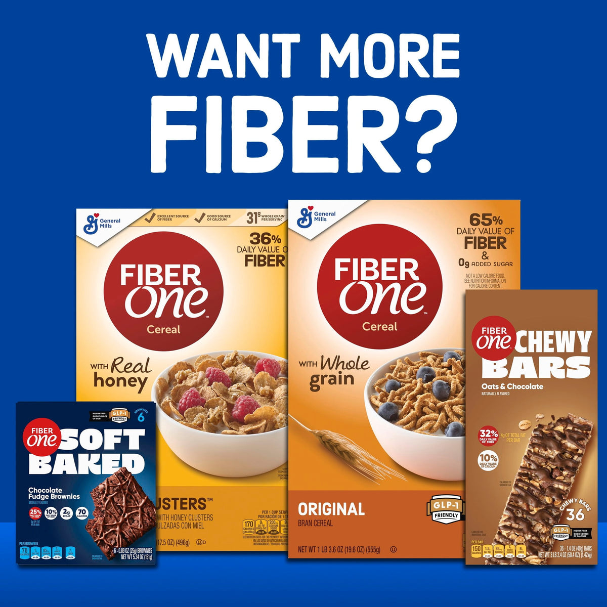 Fiber One Honey Clusters Breakfast Cereal, Fiber Cereal Made with Whole Grain, 17.5 oz