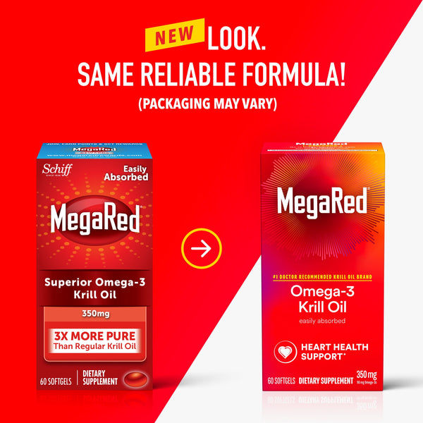 MegaRed 350mg Superior Omega-3 Krill Oil, 60 Softgels
