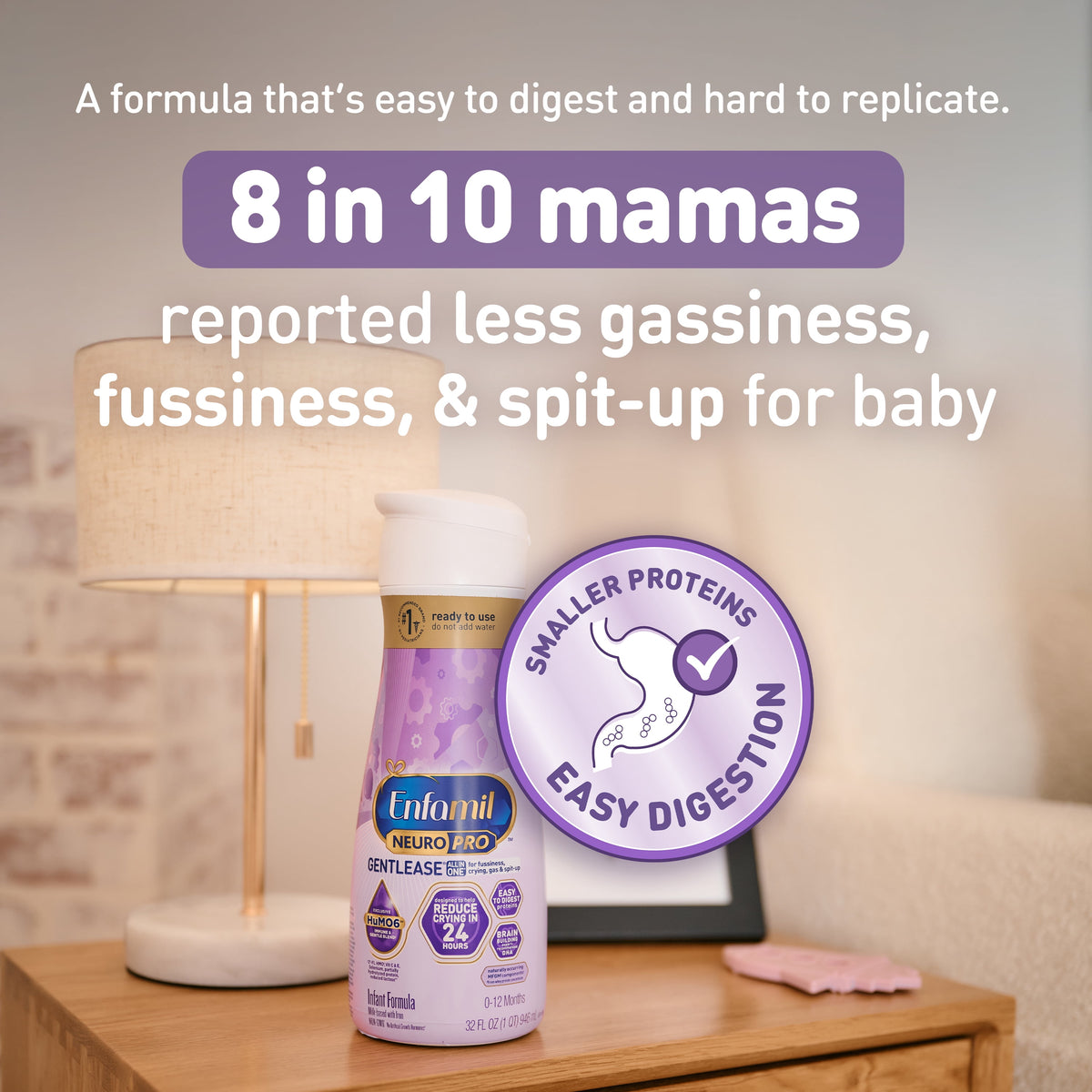 Enfamil NeuroPro Gentlease Ready-to-Feed Baby Formula for Easing Fussiness, Gas, Spit-up in 24hrs, 32 fl oz