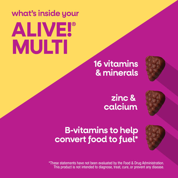 Nature's Way Alive! Women's 50+ Gummy Multivitamin, B-Vitamins, Mixed Berry Flavored, 130 Count