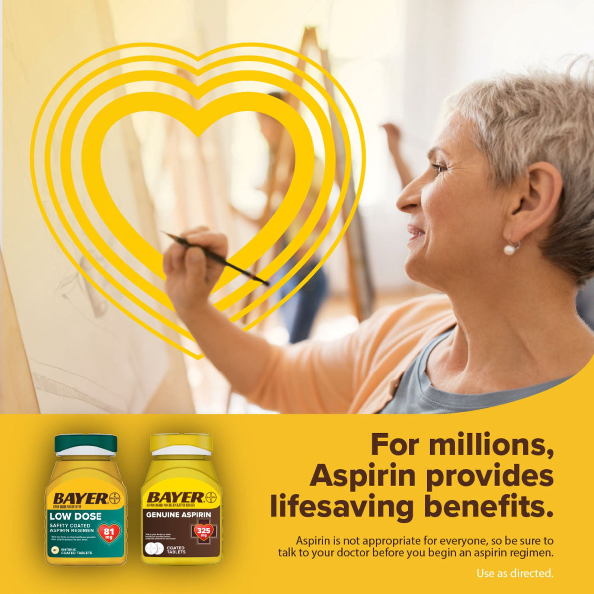 Bayer Aspirin Low Dose, 81 mg, for Cardiovascular Disease Enteric Coated Tablets, 200  Count