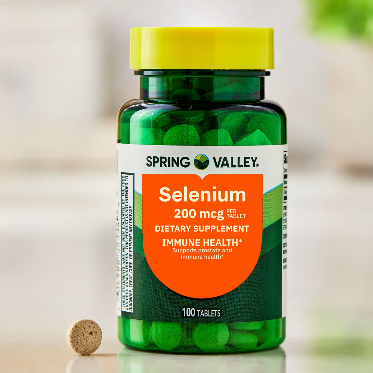 Spring Valley Selenium Dietary Supplement Tablets for Immune Health, 200 mcg, 100 Count
