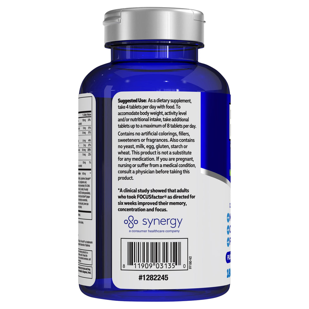 FOCUSfactor Nutrition for the Brain Dietary Supplement Tablets, 180 ea