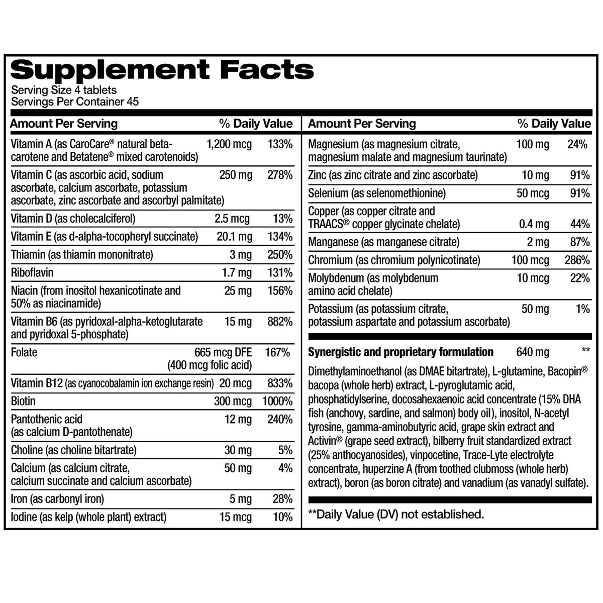 FOCUSfactor Nutrition for the Brain Nahrungsergänzungsmittel Tabletten, 180 Stk.