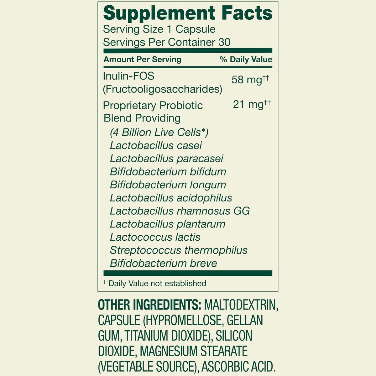 Spring Valley Daily Probiotic Delayed Release Capsules for Digestive Health, 4 Billion Live Cells, 30 Count