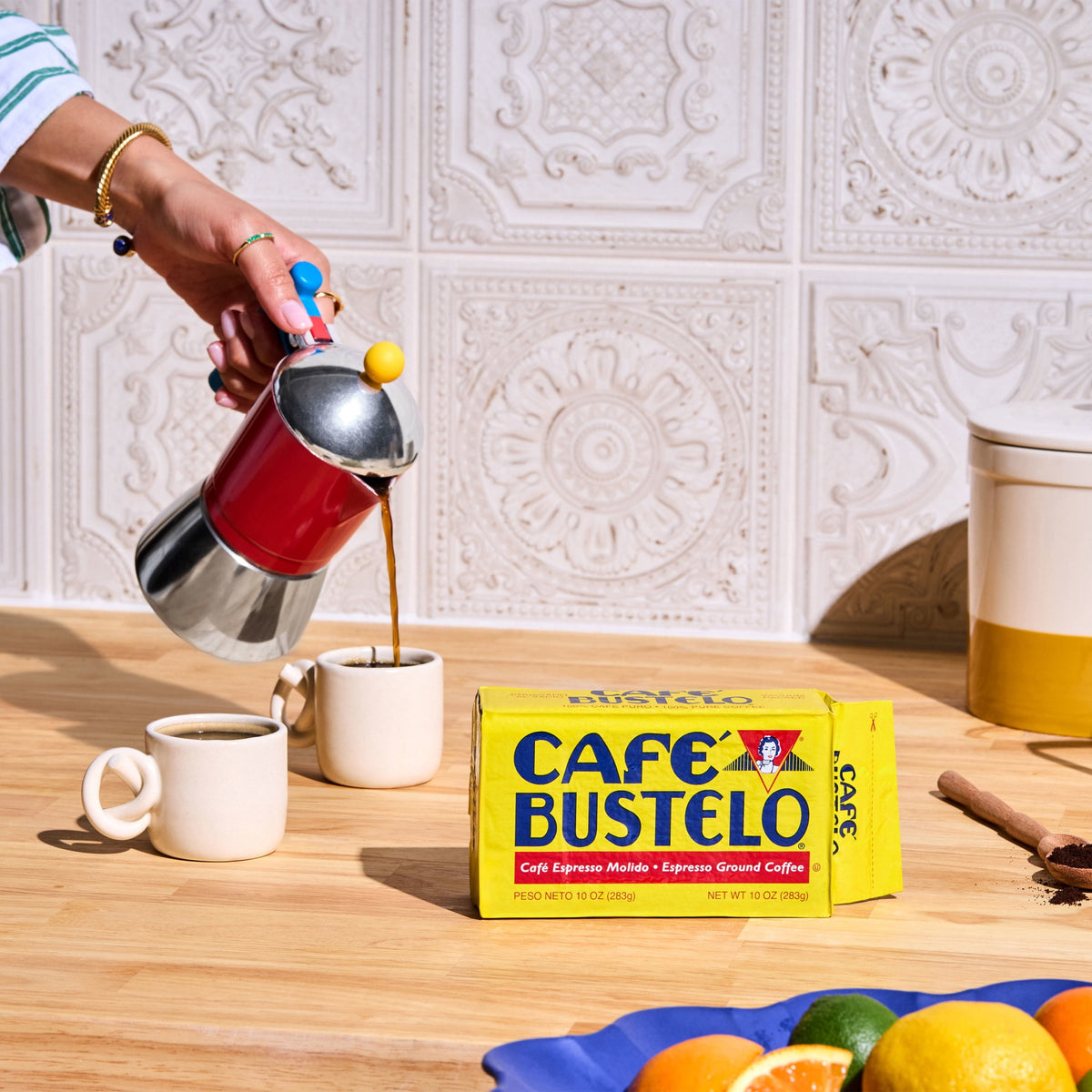 Cafe Bustelo, Espresso Style Dark Roast Ground Coffee, Vacuum Packed 10 oz Brick