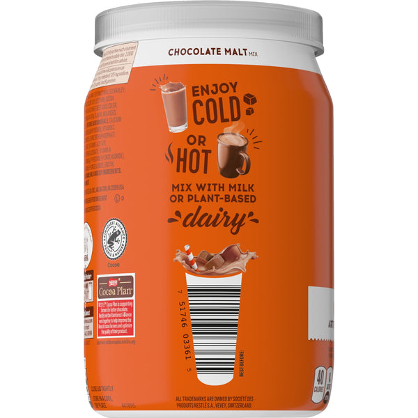 Ovaltine Chocolate Malt Powdered Drink Mix for Hot and Cold Milk Canister 12 oz