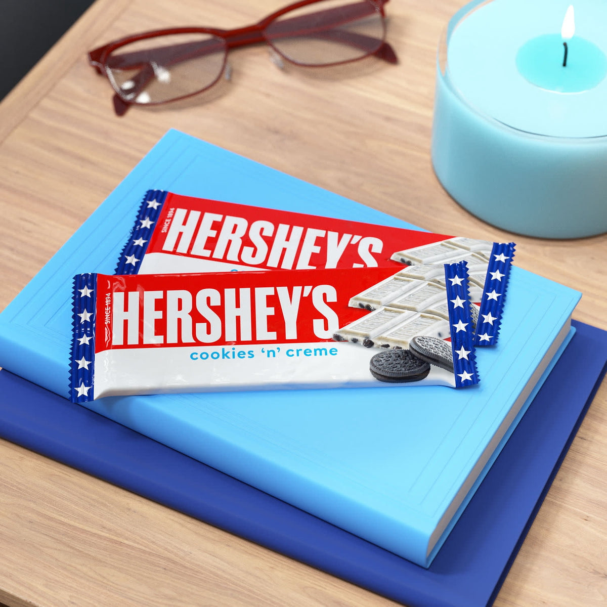 HERSHEY'S Cookies 'n' Creme Patriotic Candy Bar, 1.55 oz