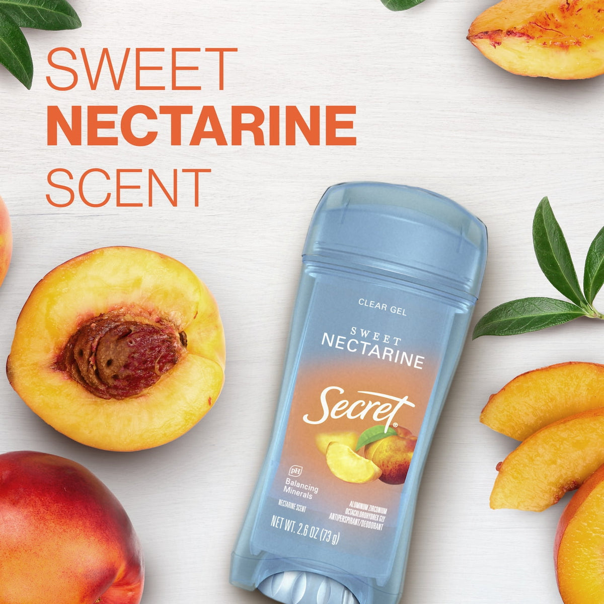 Secret Fresh Clear Gel Antiperspirant Deodorant, Sweet Nectarine, 2.6 oz