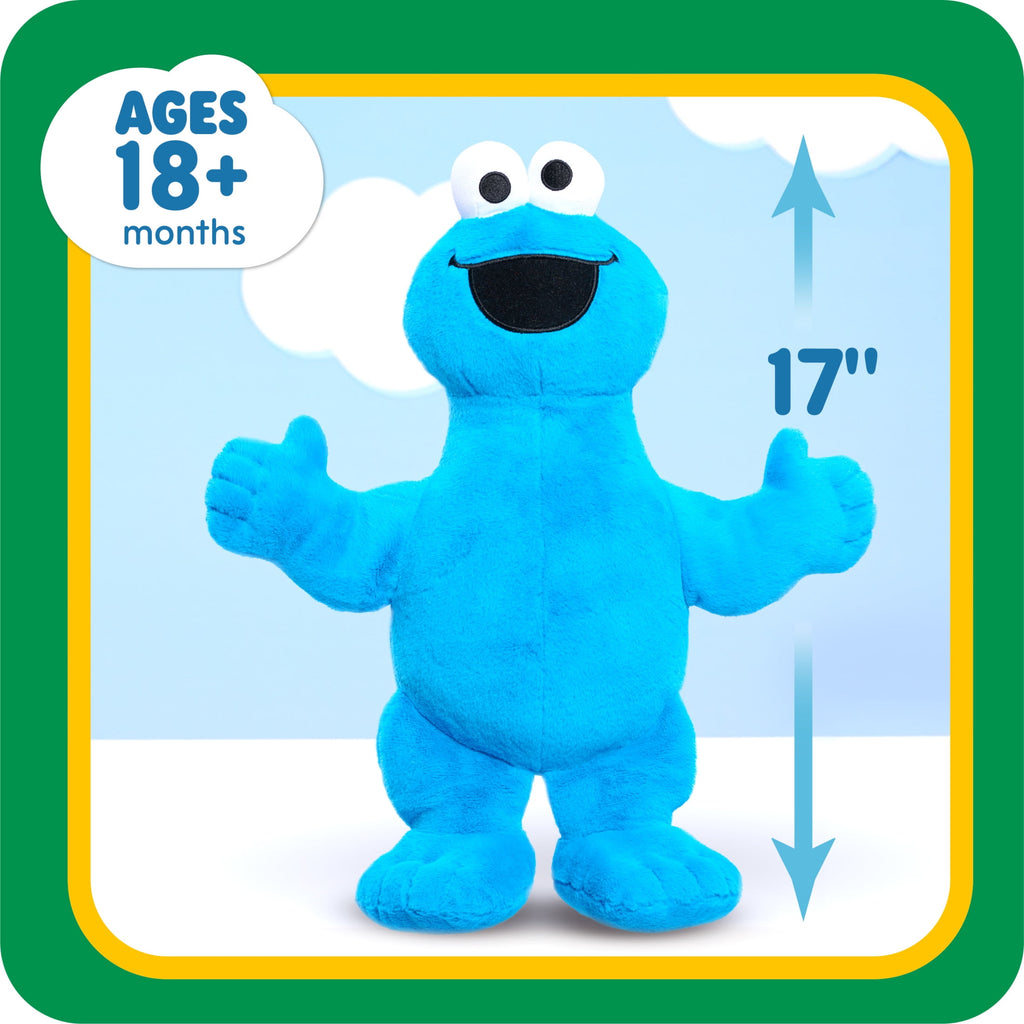 Sesame Street Large Plush Cookie Monster Baby and Toddler Toys, Ages 18 Months+