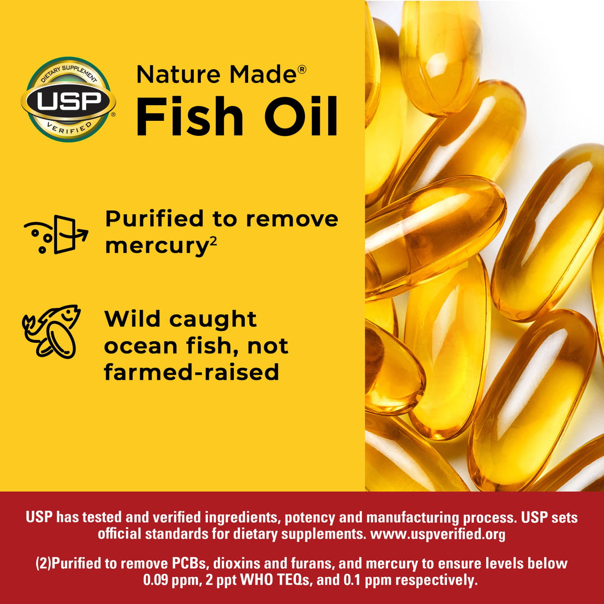 Nature Made Omega 3 Fish Oil 1200mg One per Day Softgels, Fish Oil Supplements, 290 Count