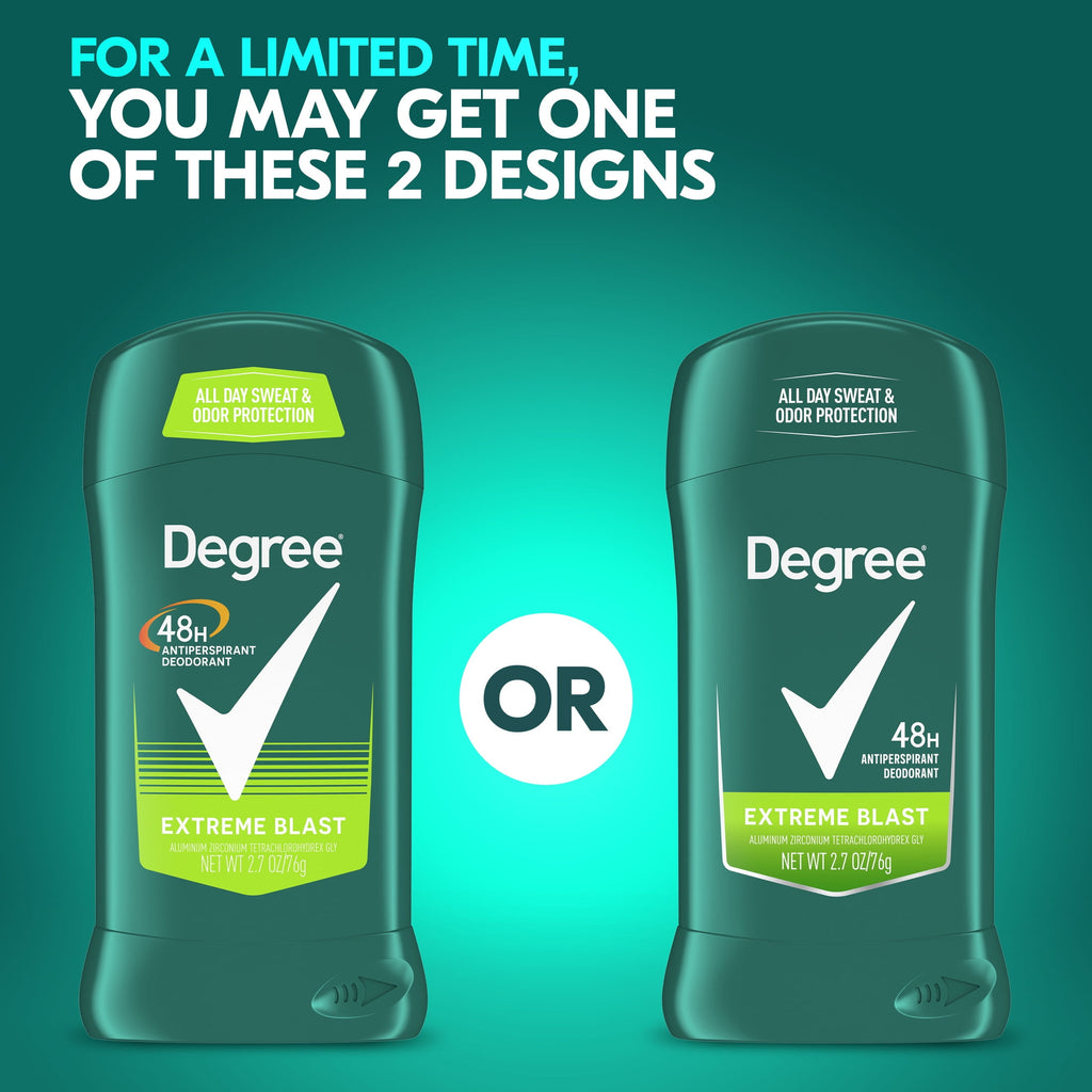 Degree Men Original Protection Antiperspirant Deodorant Stick for Men Extreme Blast Citrus Scent, 2.7 oz