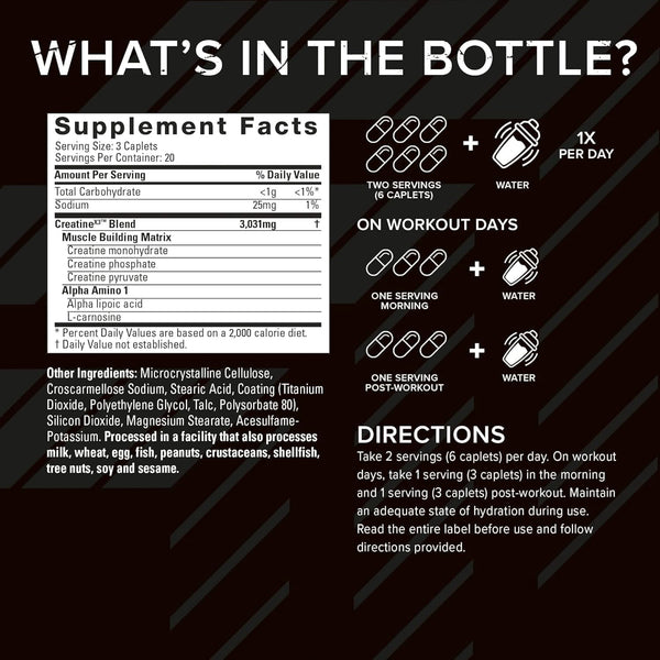 Six Star Pro Nutrition Creatine Caplets, 60 Ct
