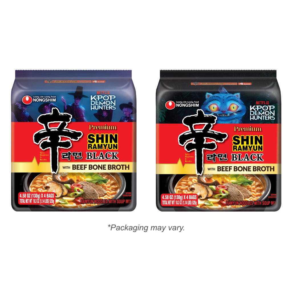 Nongshim Spicy Pot-au-feu Flavor Shin Black Noodle Soup, 4.58 oz, (Pack of 4)
