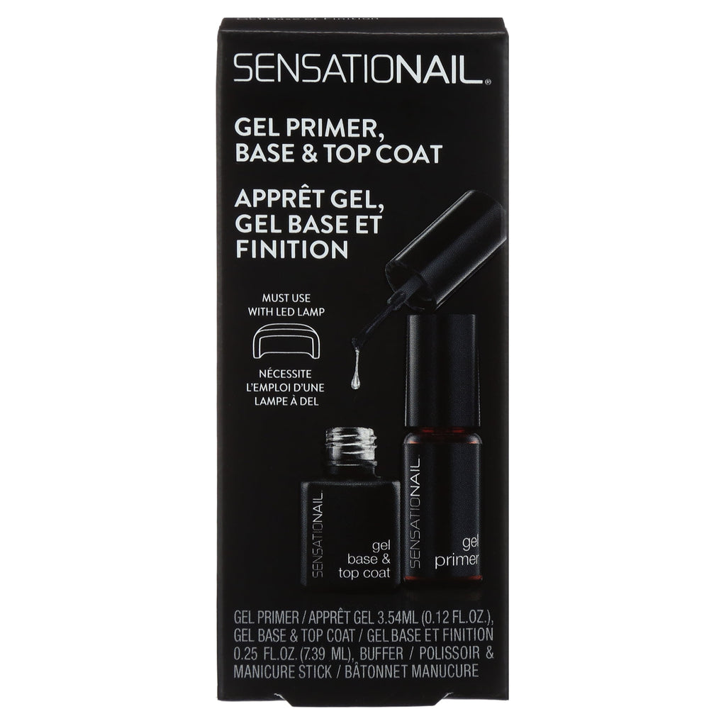 SensatioNail Gel Primer, Base & Top Coat (Clear), 0.12 & 0.25 fl oz