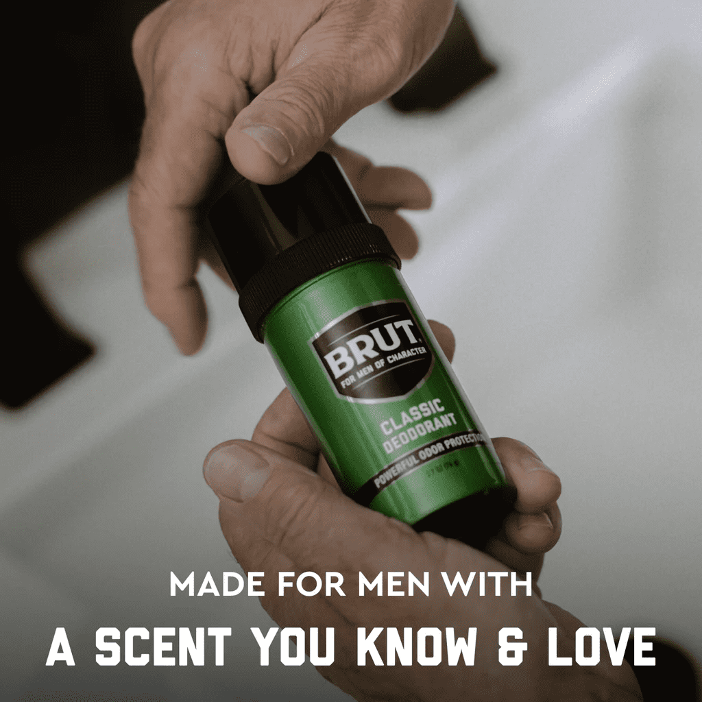 Brut Classic Round Stick Deodorant for Men, Powerful Odor Protection, 2.7 oz