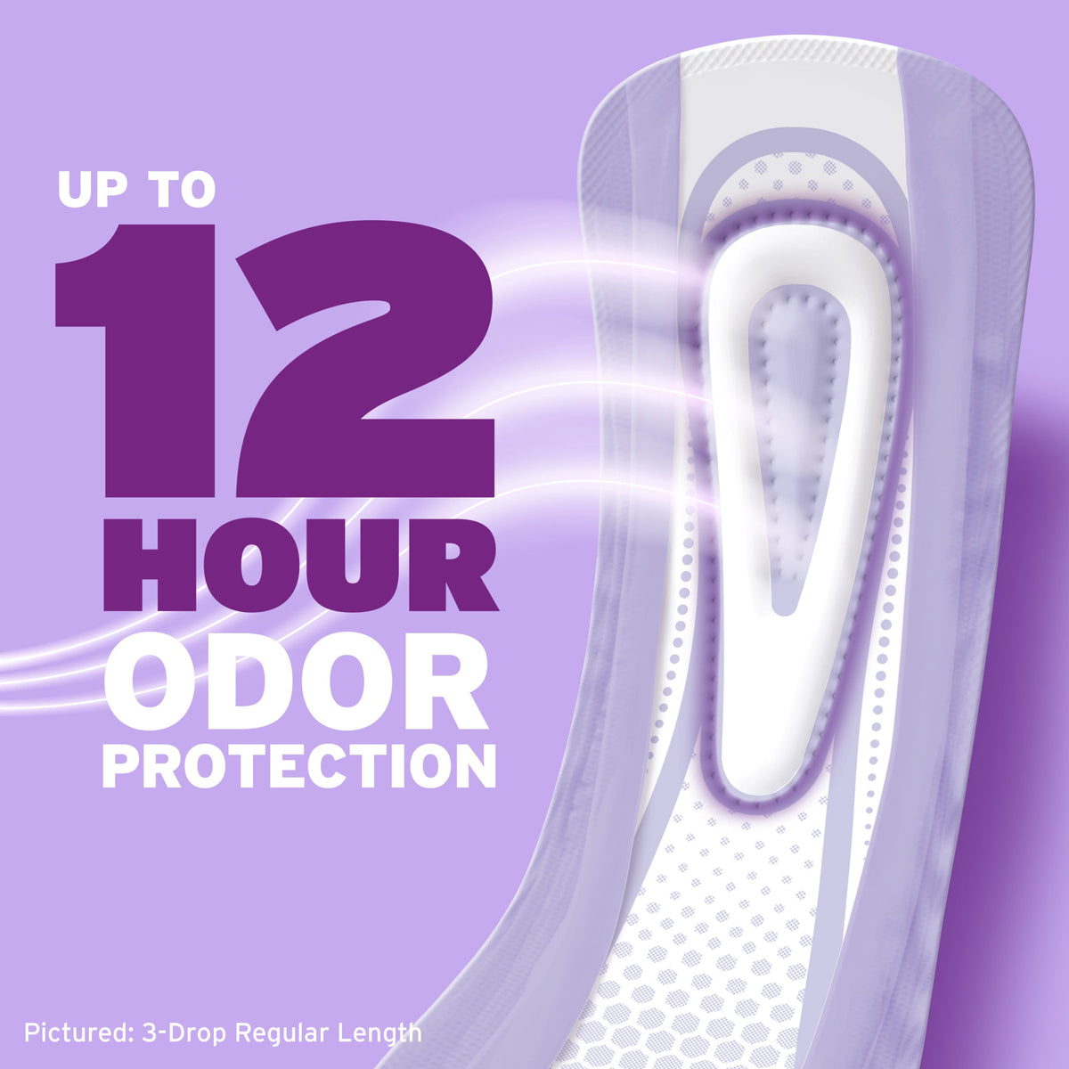 Poise Ultra Thin Incontinence Pads, 3 Drop Light Absorbency, Regular Length, 48 Count