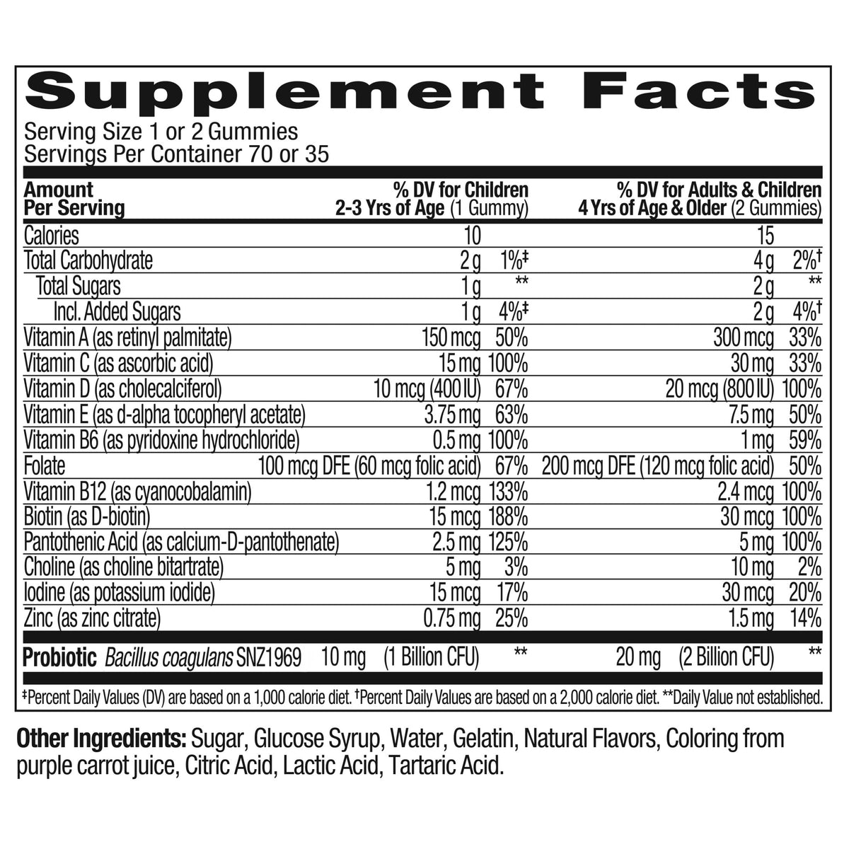 OLLY Kids Multivitamin + Probiotic Gummy, Daily Digestive Supplement, Zinc, Berry Flavor, 70 Count