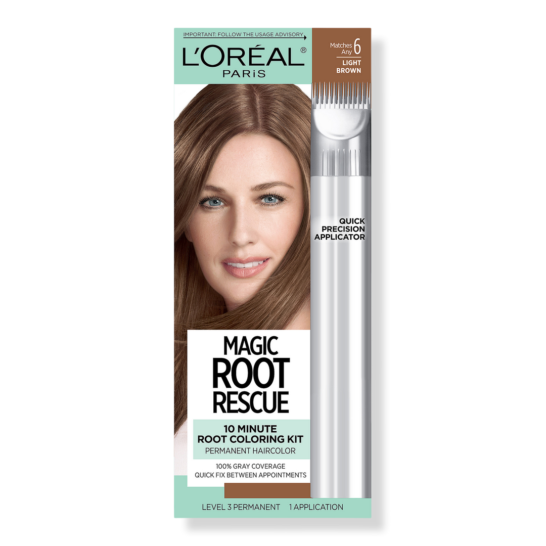 L'Oréal Magic Root Rescue 10 Minute Permanent Coloring Kit, 6 Light Brown, Ansatzfarbe-Set