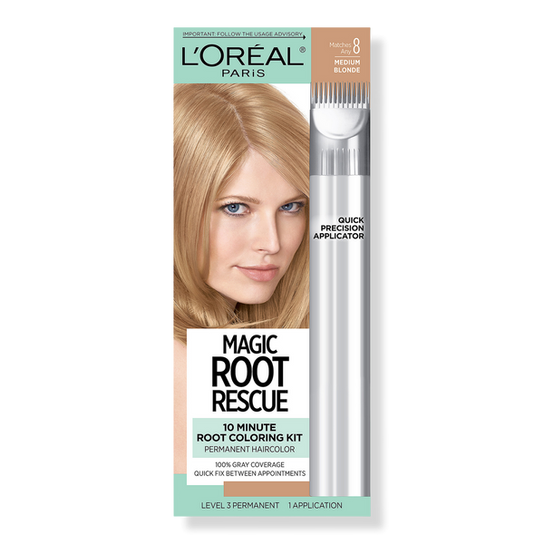 L'Oréal Magic Root Rescue 10 Minute Permanent Coloring Kit Haarfarbe, 8 Medium Blonde