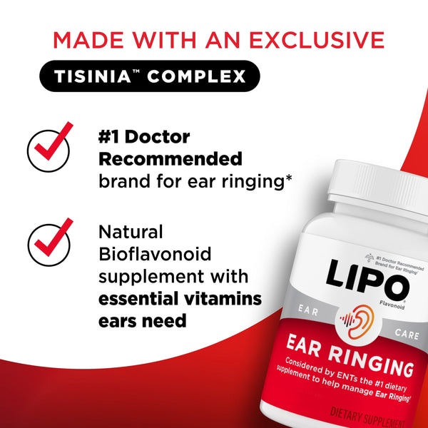 Lipo Flavonoid Ear Ringing Relief - Lemon Bioflavonoid Complex with Essential Vitamins, 100 Count