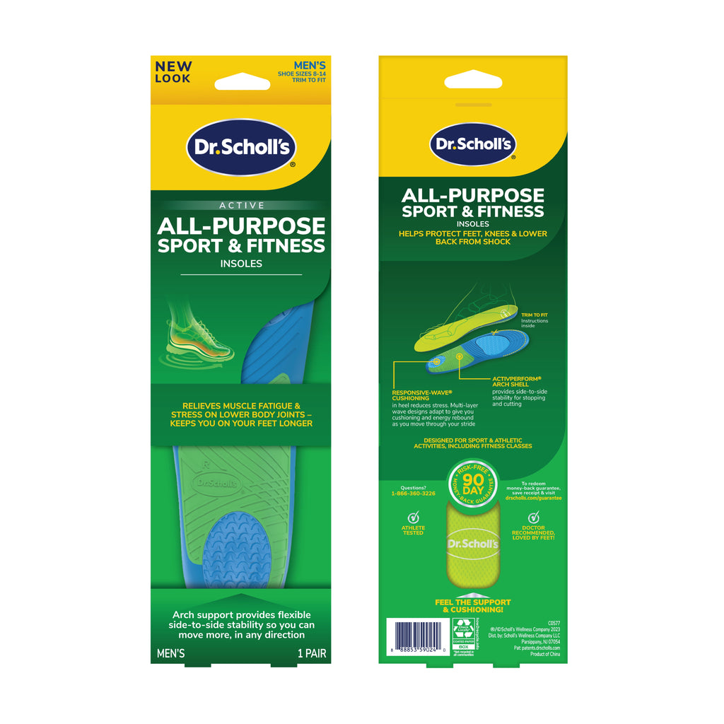 Dr. Scholl's All Sport & Fitness Insoles for Men Shoe Sizes 8-14, 1 Pair