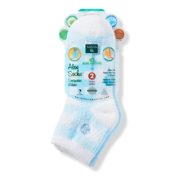 Plaid & Solid Blue Aloe Socks