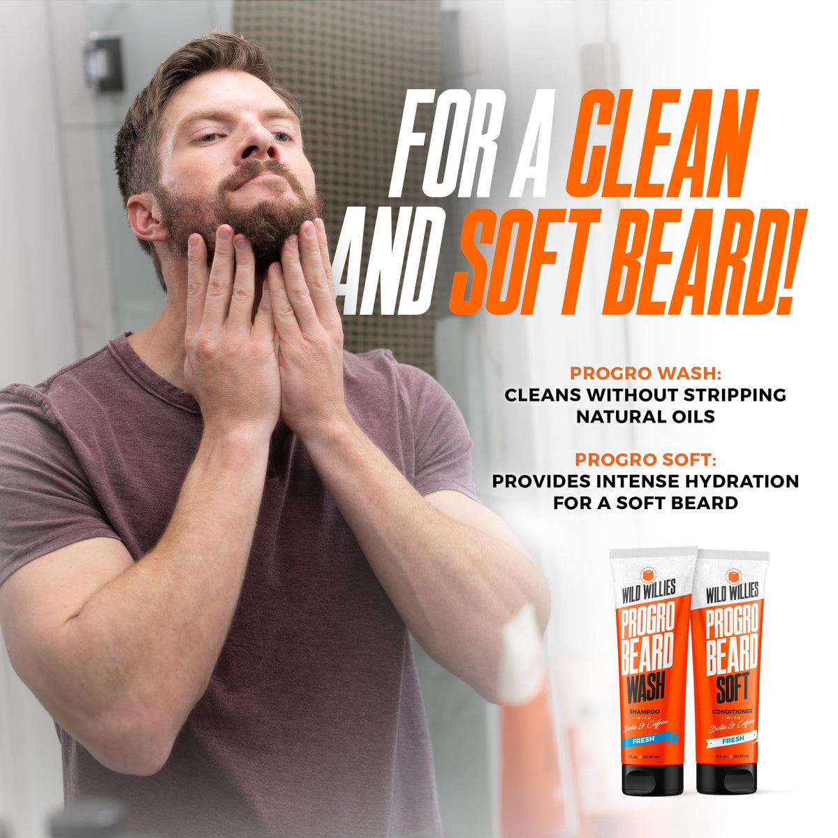 Wild Willies ProGro Moisturizing Fortified Beard Soft Daily Conditioner with Biotin & Caffeine, 4 fl oz