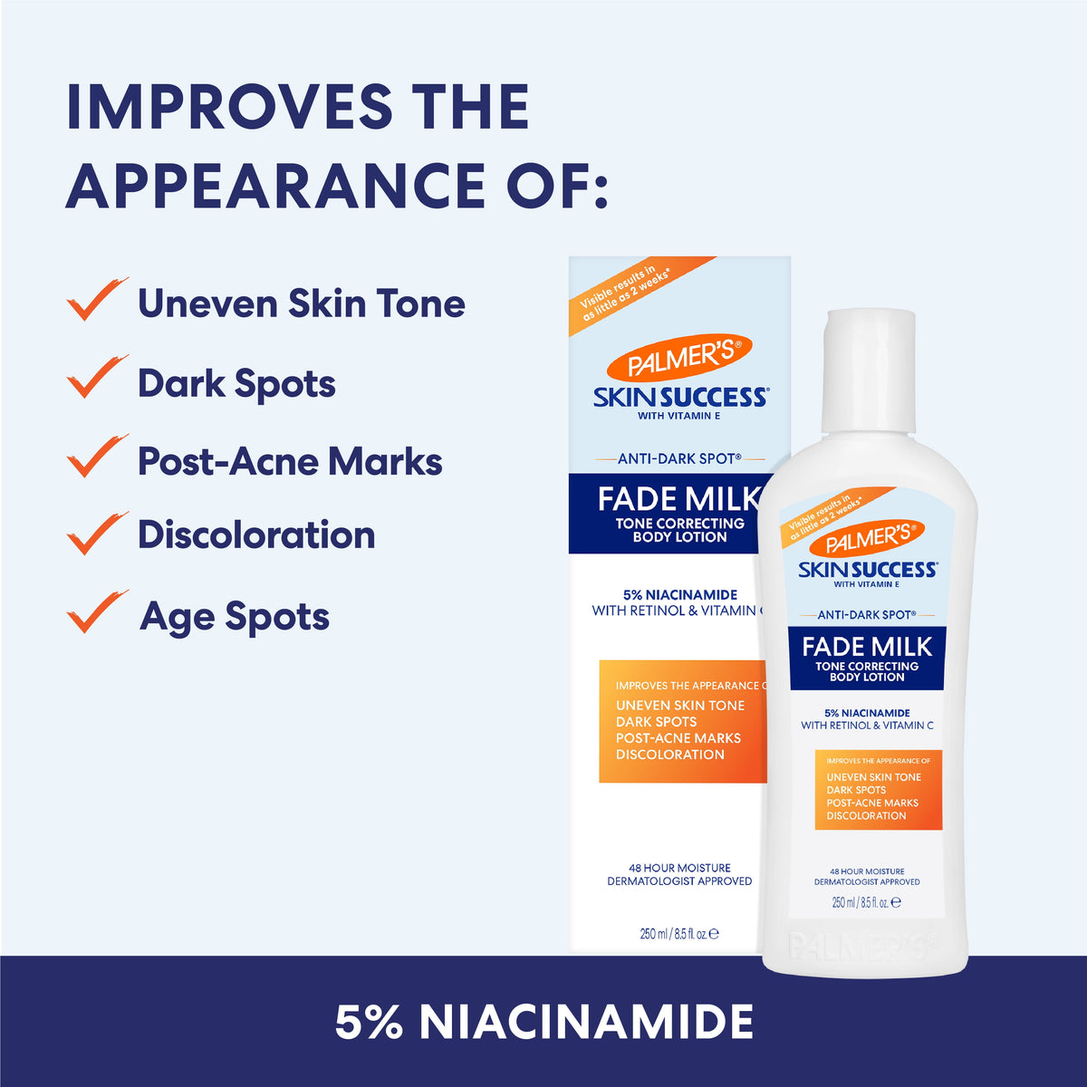Palmer's Skin Success Anti-Dark Spot Fade Milk Body Lotion for Dry, Uneven Skin Tone for your Body 8.5 fl.oz.