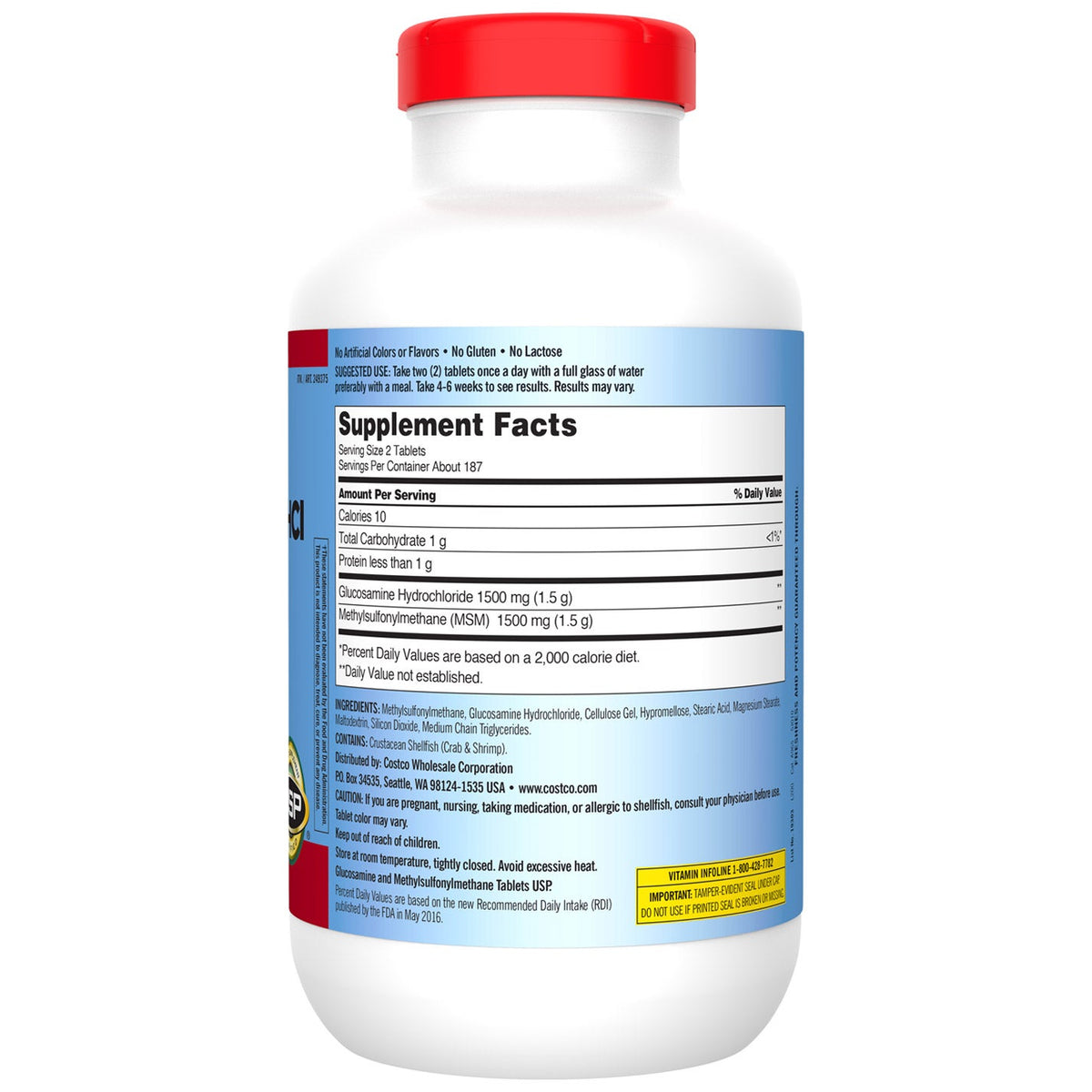 Kirkland Signature Glucosamin mit MSM Tabletten, 375 Stk.