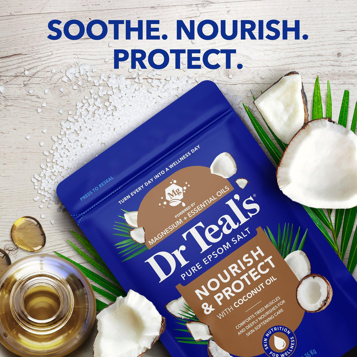 Pure Epsom Salt Soaking Solution with Coconut Oil