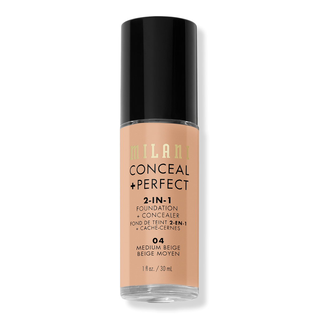 Milani Conceal + Perfect 2-in-1 Foundation + Concealer, Medium Beige, 1 oz
