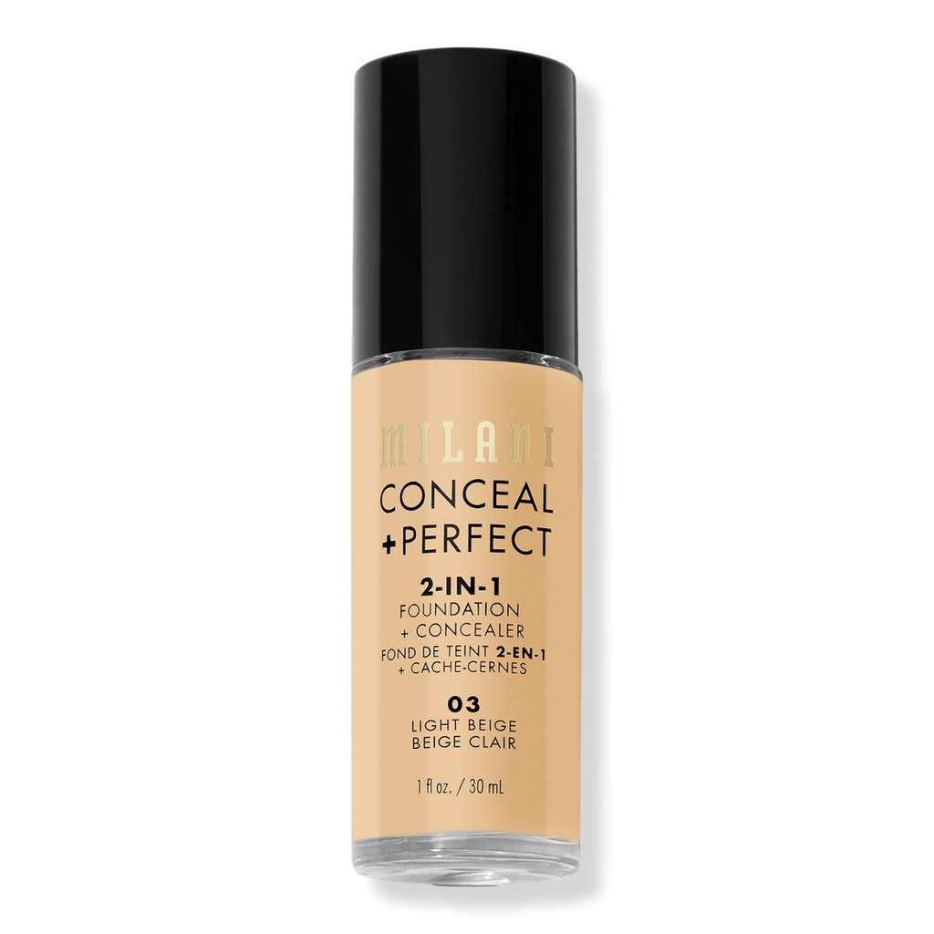 Milani Conceal + Perfect 2-in-1 Foundation + Concealer, Light Beige, 1 oz