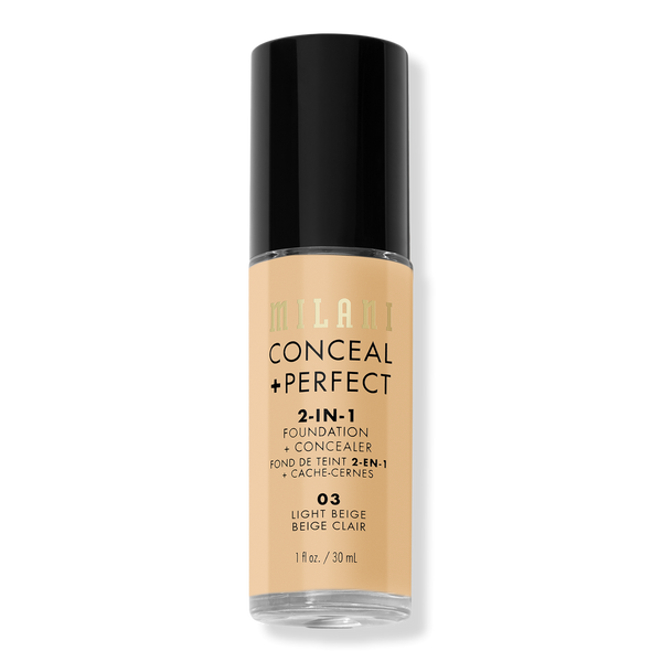 Milani Conceal + Perfect 2-in-1 Foundation + Concealer, Light Beige, 1 oz